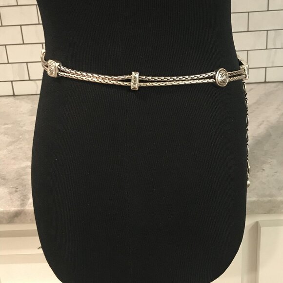 Brighton Belt Womens Small Silver Heart Charm Double Strand Boho Southwestern - Picture 6 of 10